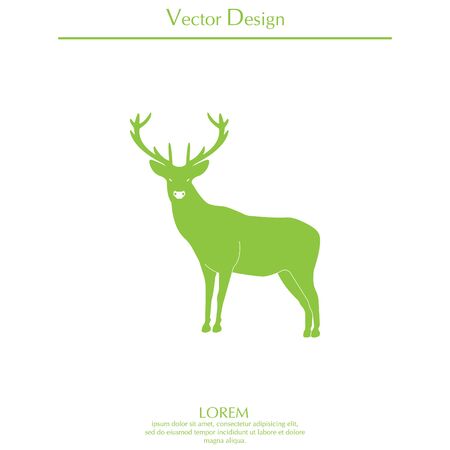 Artistic silhouette deer with great antler.のイラスト素材