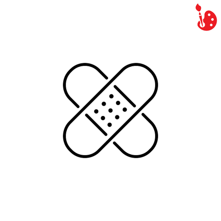 Web line icon. Adhesive plasterのイラスト素材