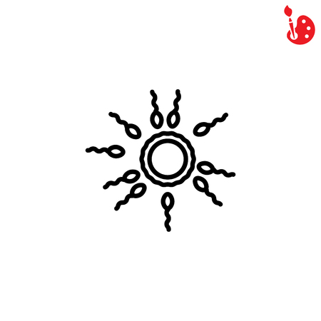 Web line icon. Egg and sperm.のイラスト素材