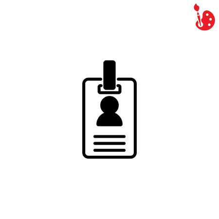 Web line icon. Business; blank id cards with clasp  (badge)のイラスト素材