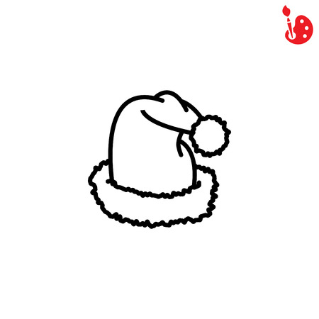 Web line icon. Hat Santa Clausのイラスト素材