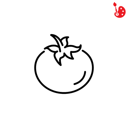 Web line icon. Tomato.のイラスト素材