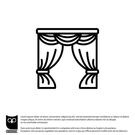 Web line icon. Window curtainのイラスト素材