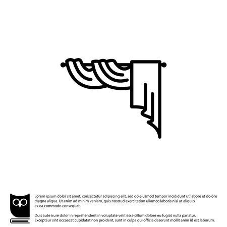 Web line icon. Window curtainのイラスト素材