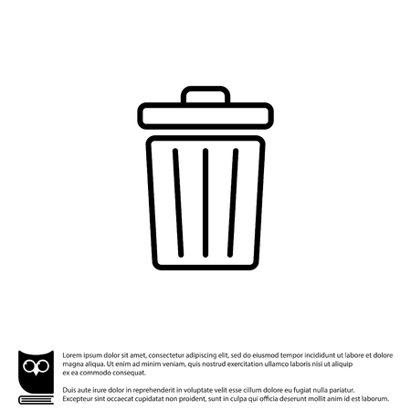 Web line icon. Trash canのイラスト素材