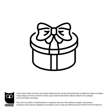 Web line icon. Present round box, giftのイラスト素材