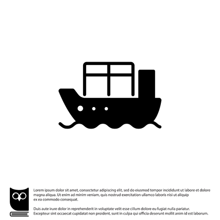 Web line icon. Cargo Shipのイラスト素材