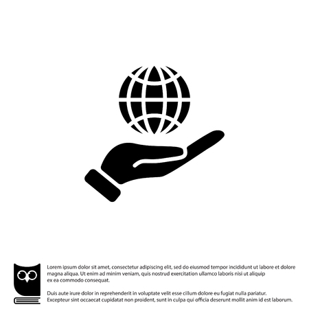 Web icon. Globe in hand.のイラスト素材