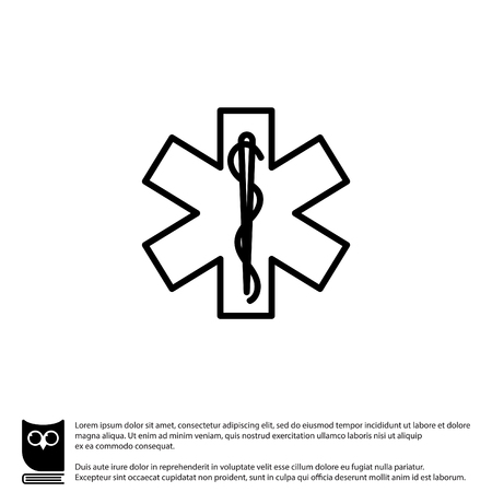 Web line icon. Medicine (ambulance) emblem, star of lifeのイラスト素材