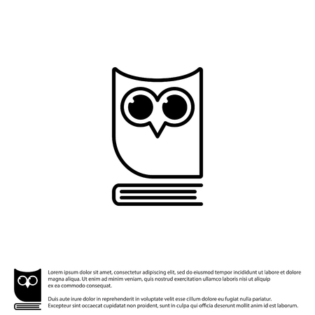 Web icon. Owl on the book, logo, education emblemのイラスト素材