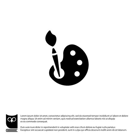 Web icon. Brush and paint, palette with paints and brushのイラスト素材