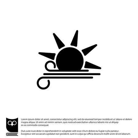 Web icon. Sun and wind, Windy weatherのイラスト素材