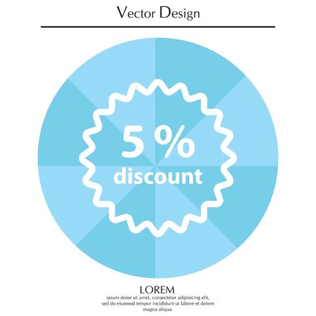 Discount five (5) percent circular iconのイラスト素材
