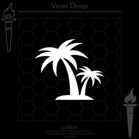 palm tropical tree icon (silhouette). vector illustrationのイラスト素材