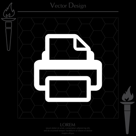 Printer icon, vector illustration. Flat design styleのイラスト素材