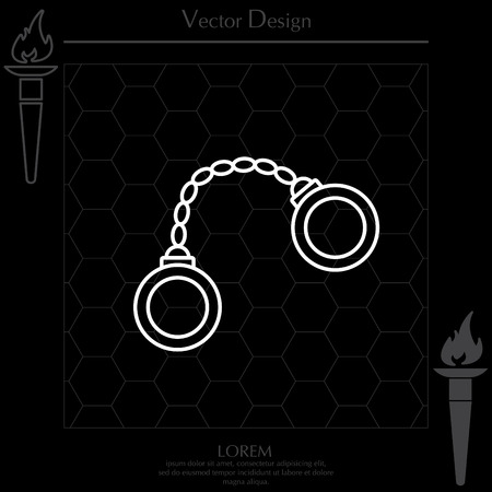 Handcuffs line iconのイラスト素材