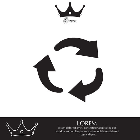 rotation arrows in a circle web icon. vector designのイラスト素材