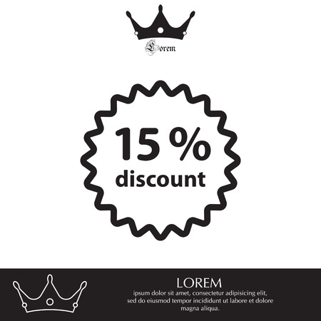 Discount fifteen (15) percent circular iconのイラスト素材
