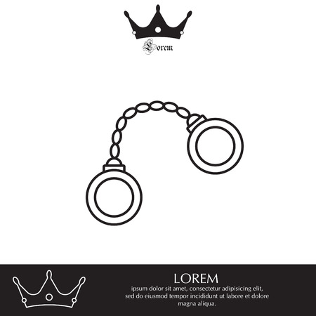 Handcuffs line iconのイラスト素材