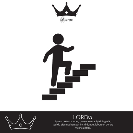 Walk Up Stairs Symbol Vector Illustrationのイラスト素材