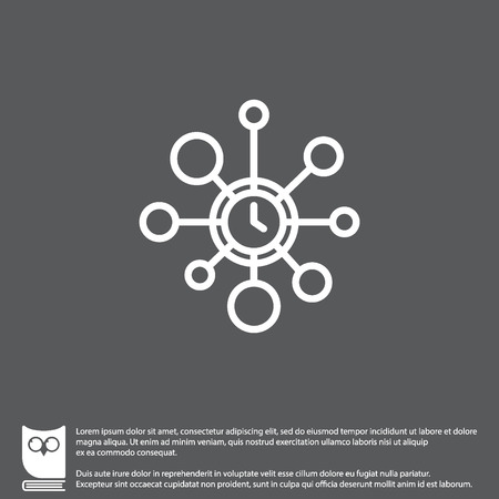 Web line icon. Wall clock, decorationのイラスト素材
