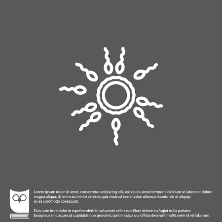 Web line icon. Egg and sperm.のイラスト素材