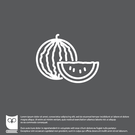 Web line icon. Watermelonのイラスト素材
