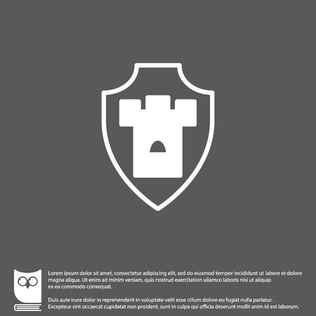 Web line icon. Shield.のイラスト素材