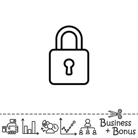 Web line icon. Locked Padlockのイラスト素材