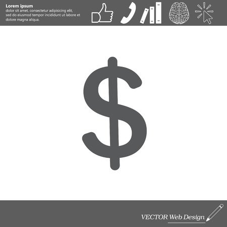 Flat dollar icon.のイラスト素材