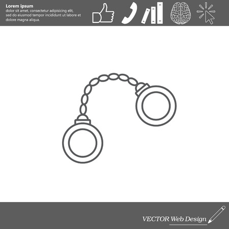 Handcuffs line iconのイラスト素材