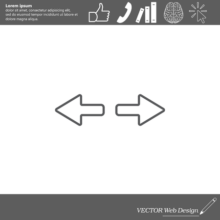 arrow to left and right line iconのイラスト素材