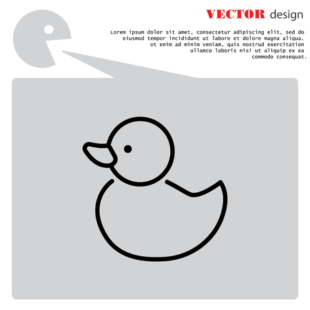 Web line icon. Rubber duck, baby toyのイラスト素材