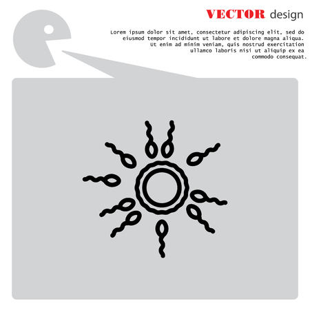 Web line icon. Egg and sperm.のイラスト素材