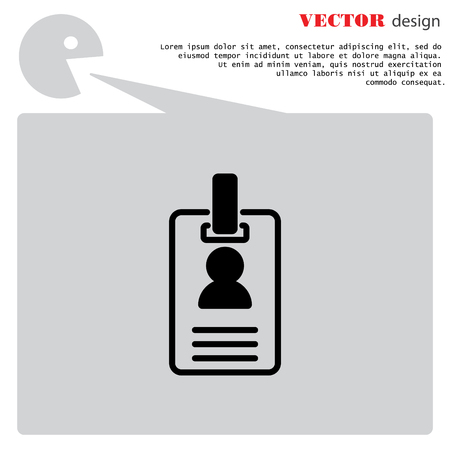 Web line icon. Business; blank id cards with clasp  (badge)のイラスト素材