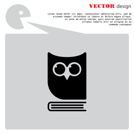 Web icon. Owl on the book, logo, education emblemのイラスト素材