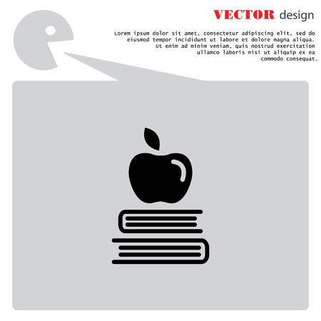 Web icon. Apple on books, knowledge iconのイラスト素材