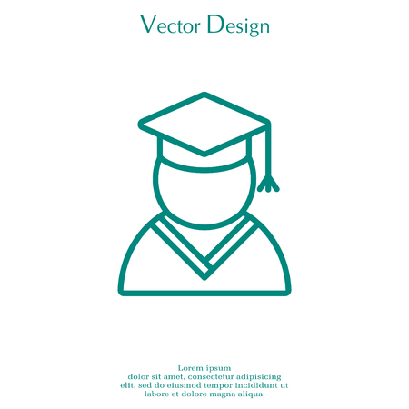 Graduation cap line icon.のイラスト素材