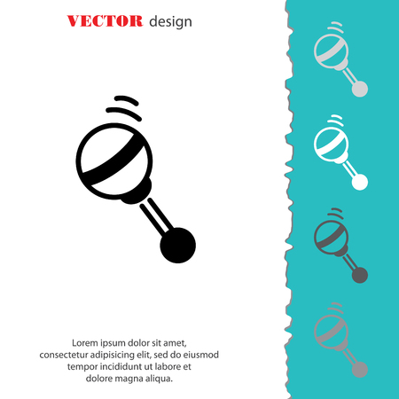 Web line icon. Baby rattle toyのイラスト素材