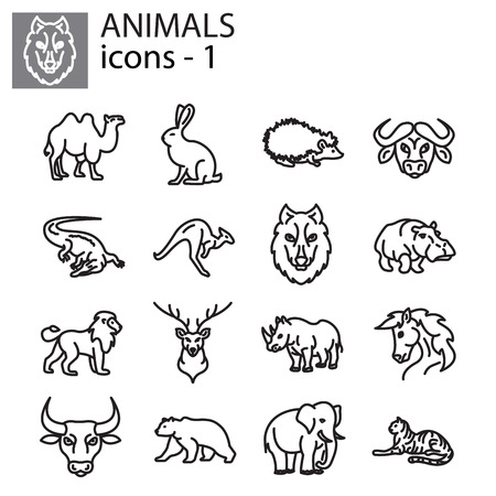 Web icons set - Wild animalsのイラスト素材