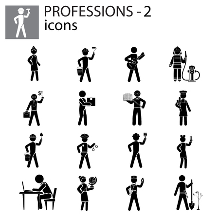 Profession icons set illustration designのイラスト素材