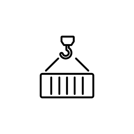 Web line icon. Crane, loading container.のイラスト素材