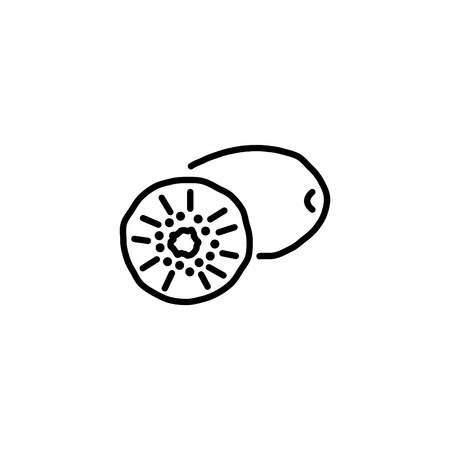 Web line icon. Kiwi.のイラスト素材