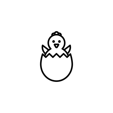 Web line icon, Easter chicken.のイラスト素材