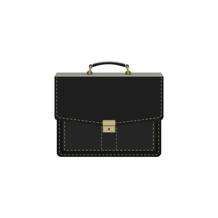Color vector image, portfolio, black briefcase.のイラスト素材