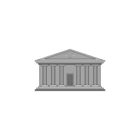 Color vector image, court building with columns.のイラスト素材