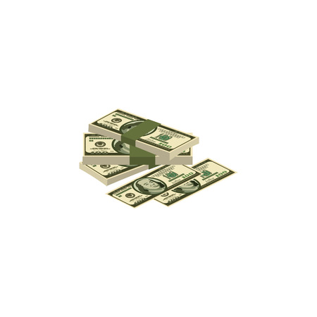 Color vector image. A pile of money, cash, dollars.のイラスト素材