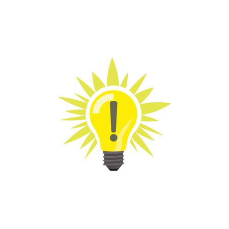 Color vector image. Sign of idea, light bulb icon.