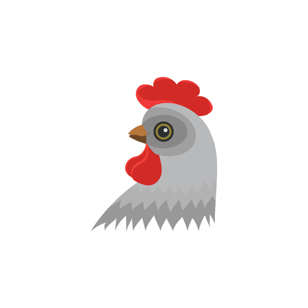 Color image, head of chicken.のイラスト素材