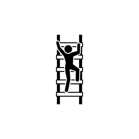 A man climbs the stairs icon.のイラスト素材